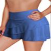Aleumdr Women's Swimdress Ruffle Swim Skirt Bikini Bottom High Waist Built-in Swim Bottoms Blue 305 18 Plus view 4
