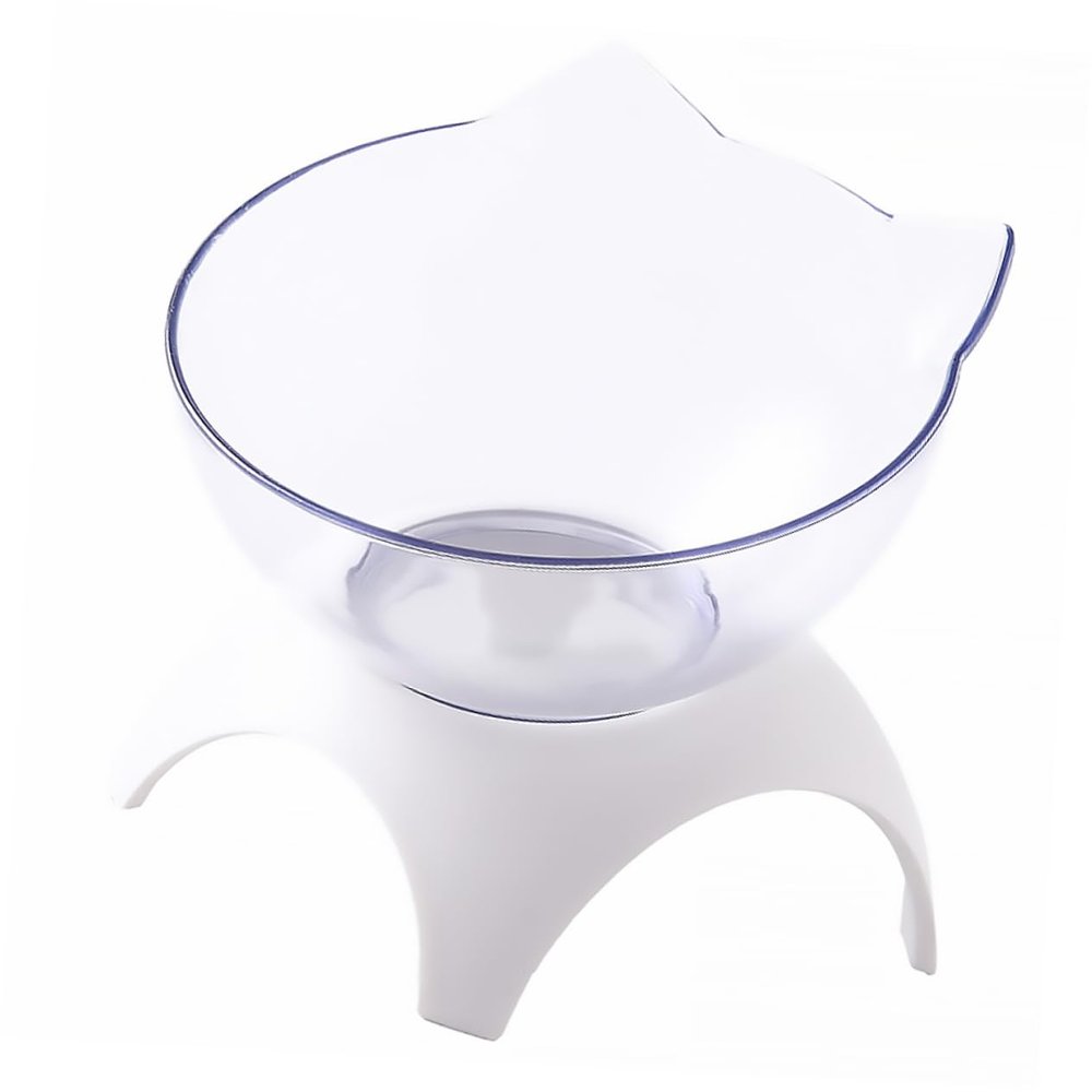 DOITOOL Cat Shaped Tilted Pet Feeder Bowl Rack Food-Grade Material Easy to Design Non- Base for Cats and Kittens for Food and Water Serving
