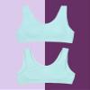 Fruit of The Loom Big Girls Seamless Stretch Sports Bra 3 Pack Cornflower Blue/Peach Sorbet/Aruba Blue XL view 2