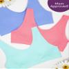 Fruit of The Loom Big Girls Seamless Stretch Sports Bra 3 Pack Cornflower Blue/Peach Sorbet/Aruba Blue XL view 3