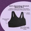 Fruit of The Loom Big Girls Seamless Stretch Sports Bra 3 Pack Cornflower Blue/Peach Sorbet/Aruba Blue XL view 4