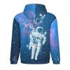 Astronaut Space Men's Zip Up Hoodie Thick Warm Hooded Sweatshirt Casual Jacket Coat S view 4