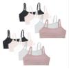 Fruit of the Loom Girls Cotton Training Bras, Bras for Girls 8-10, 10-12 and Bra for Teen Girls 14-16, Big Girl Bra in Fun Colors and Prints Rose Shadow/Premium Plum/White/Grey Heather/Black XL view 1