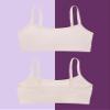 Fruit of the Loom Girls Cotton Training Bras, Bras for Girls 8-10, 10-12 and Bra for Teen Girls 14-16, Big Girl Bra in Fun Colors and Prints Rose Shadow/Premium Plum/White/Grey Heather/Black XL view 2
