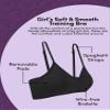Fruit of The Loom Big Girls Soft and Smooth Training Bra, First Bras for Teen 3 Pack Aruba Blue/Stellar Orchid/White S view 3