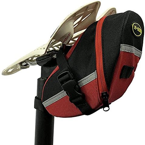 IBDRY Bicycle Saddle Bag, Bike Bag Under Seat Pouch Wedge Packs with Reflective Stripes,Bike Seat Pack Bag Cycling for Foldable Road Mountain Bike,Waterresistant (Color : Red)