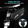 IBDRY Bike Saddle Bag 1.2L Waterproof Cycling Seat Bag Wedge Pack PU Storage Bag, Large Capacity for Mini Pump Keys Snacks Phones MTB Road Bicycle Rear Under Seat Bag Light Sport Looking view 2