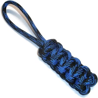 RedVex Zipper Pulls - Knife Lanyards - Equipment Lanyards - Paracord Cobra Style - Choose Your Color & Size (Qty 3) (Black & Blue, 6 inch)