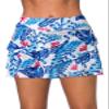 Aleumdr Women's Swimdress 2026 Ruffle Bikini Bottom Swim Skirt High Waist Built-in Swim Bottoms Blue Printed Small view 1