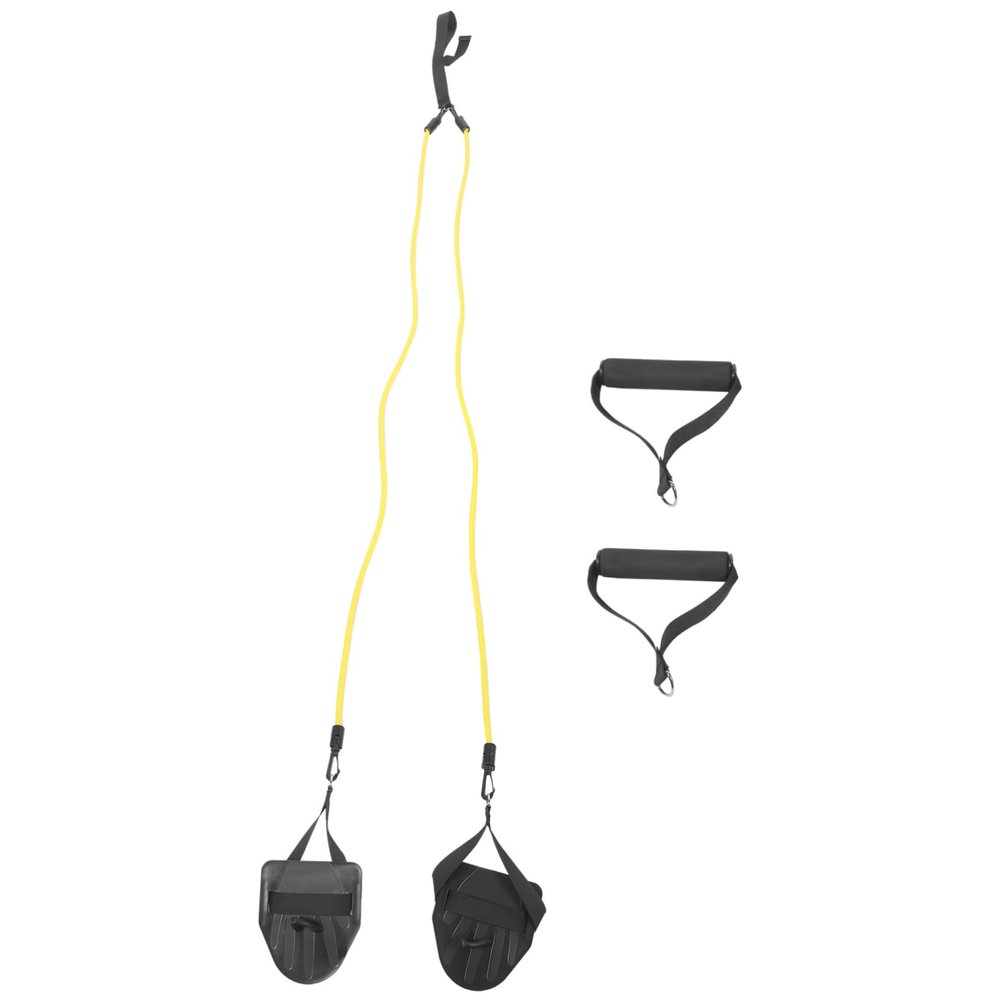 1 Set of Swimming Training Band Adjustable Pool Swim Training Tether Handle 20lb Yellow Resistance Band for Swimmers