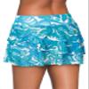 Aleumdr Women's 2026 Three Layered Swim Skirted Built-in Brief Bikini Swim Bottom Swimdress Sky Blue Printed X-Large view 2