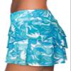Aleumdr Women's 2026 Three Layered Swim Skirted Built-in Brief Bikini Swim Bottom Swimdress Sky Blue Printed X-Large view 4