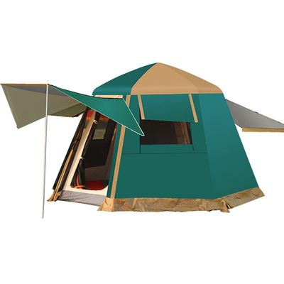 IxapA Tents Camping Tents with Porch Double Layer Automatic Opening Hydraulic Tent Dome Family Tent with Porch for Climbing Fishing Festivals Garden (Color : Green, Size : 3)
