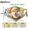 Reusable Cloth Face Masks with 2 Filters Shiba-Inu-Dog-Christmas Washable Face Covering Medium Black view 2