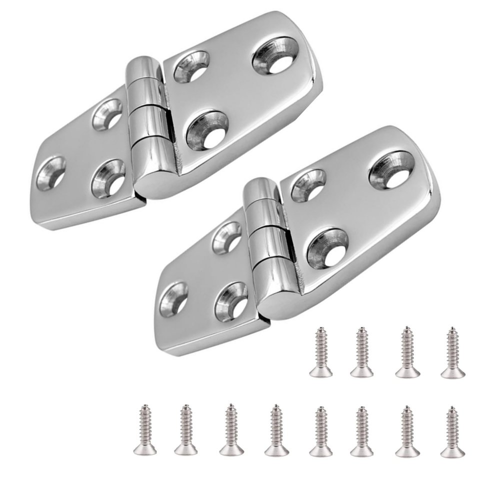 316 Stainless Steel Butt Hinges, 3" x 1.5" Heavy Duty Marine Hatch Hinge Casting Cabinet Door Hinge with Screws for Boats, Cabinet, Yachts, Doors, Windows, Cabinets (2 Pack)