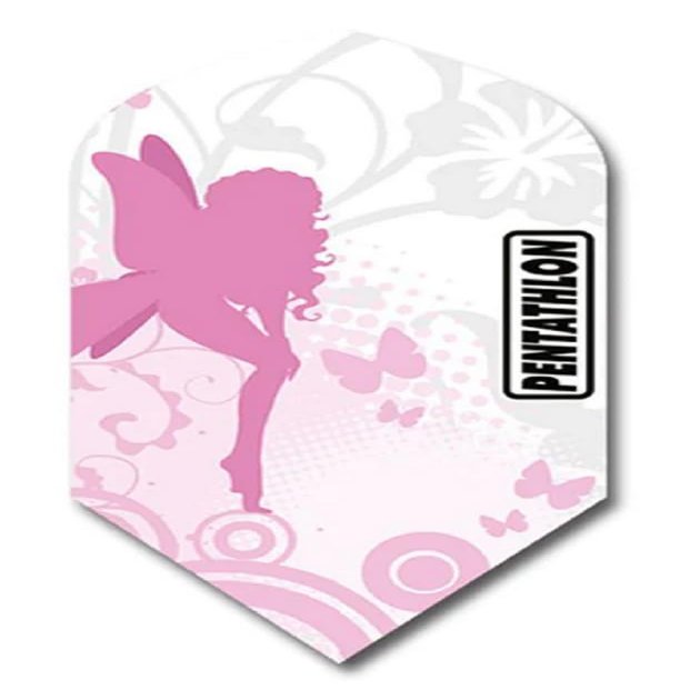 US Darts 4 Sets (12 Flights) Pentathlon Slim Pink 'Fairy' Dart Flights - 100 Micron - Ex-Tough