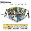 Reusable Cloth Face Masks with 2 Filters Funny-Bulldog-Jump Washable Face Covering Small Black view 2