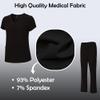 ACTIVE UNIFORMS Women's V-Neck Petite Size Scrub Set Cool Stretch Scrub Top and Cargo Pant Set (Black, Medium-Petite) view 4