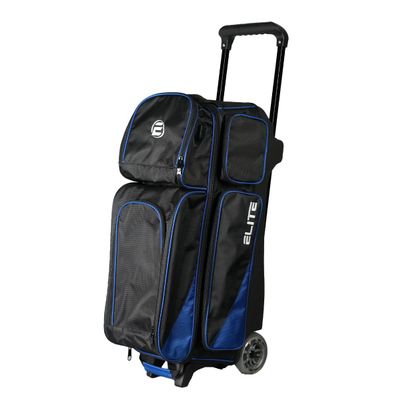 ELITE Deluxe 3-Ball Roller Bowling Bag | Spacious Bowling Bags | Rolling Bag with 5 Smooth and Sturdy Wheels | Holds Up to 3 Bowling Balls | Built-in USB Charging Port