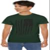 Mozingo Exclusive Heavyweight Shirts American Flag Classic Tee for Men Women (L, American Flag, Forest Green) view 2