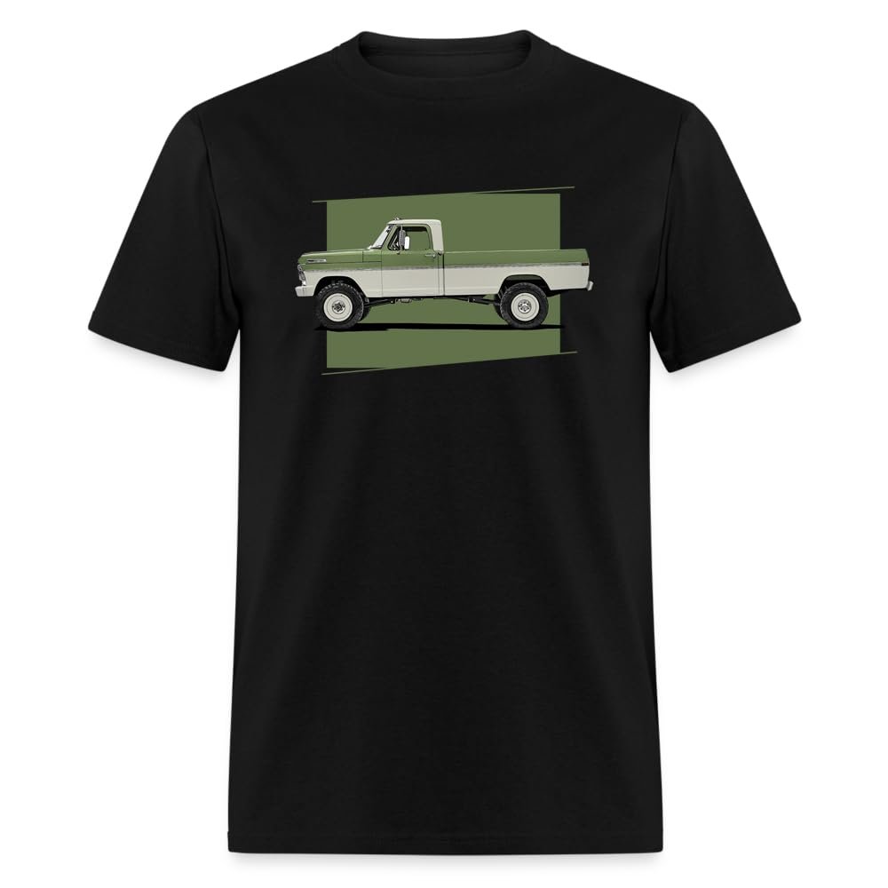 1970 F250 Green Classic 4x4 Highboy Pickup Truck Mens T-Shirt (US, Alpha, Medium, Regular, Regular, Black)