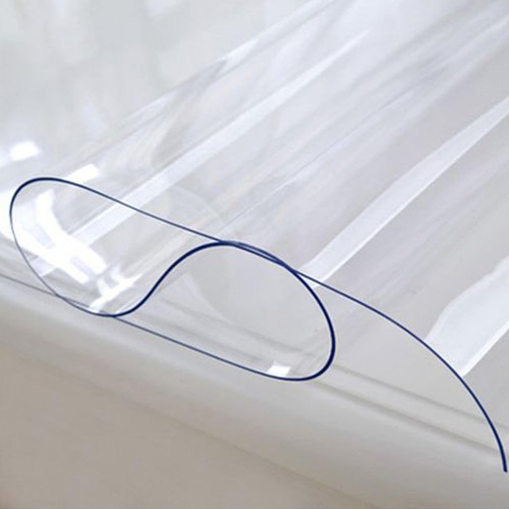 PVC Tablecloth , Clear Table Protector Mat , Wipeable Desk Pad For Dining Room ,Non Slip Transparent Desk Mat , Heat Resistant , Oil-oilproof , For Desktop Home Office ( Size : L(3.9ft)X W(3.28ft)X T(