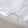 PVC Tablecloth , Clear Table Protector Mat , Wipeable Desk Pad For Dining Room ,Non Slip Transparent Desk Mat , Heat Resistant , Oil-oilproof , For Desktop Home Office ( Size : L(3.9ft)X W(3.28ft)X T( view 1