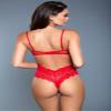 Be Wicked Womens Ariella Sheer Lace Bodysuit, S, Red view 2