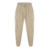 Buddhi Mens 2024 Harem Pants Casual Loose Hippie Yoga Beach Pants Elastic Waist Beach Boho Yoga Trousers Drop Crotch Cotton Trousers Baggy Joggers Khaki view 3