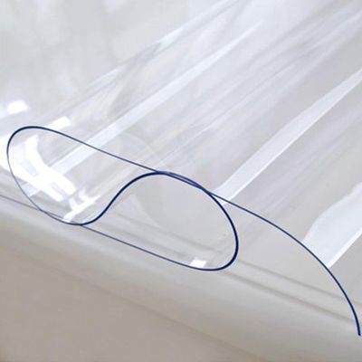 PVC Tablecloth , Clear Table Protector Mat , Wipeable Desk Pad For Dining Room ,Non Slip Transparent Desk Mat , Heat Resistant , Oil-oilproof , For Desktop Home Office ( Size : L(4.6ft)X W(2.3ft)X T(0