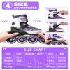 ECOO Adjustable Inline Skates Boys and Girls with Light up WheelsRoller Skates for Kids Ages 4-12, Teen Skates for Beginner Outdoor and Indoor (Purple, XLarge-Youth & Adult6-9 US) view 3