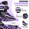 ECOO Adjustable Inline Skates Boys and Girls with Light up WheelsRoller Skates for Kids Ages 4-12, Teen Skates for Beginner Outdoor and Indoor (Purple, XLarge-Youth & Adult6-9 US) view 4
