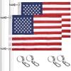 2 Pcs Universal Boat Flag Marine 12"x18" with 4 Boat Flag Pole Kits USA Flag with 50 Embroidered Stars American view 1