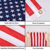 2 Pcs Universal Boat Flag Marine 12"x18" with 4 Boat Flag Pole Kits USA Flag with 50 Embroidered Stars American view 2