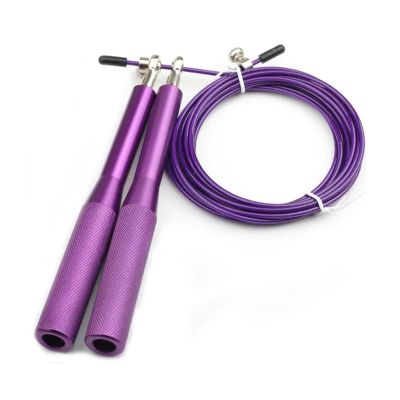 NATTCO Fitness Speed Jump Rope Men Women Kids Gym Workout Equipment Steel Wire Bearing Adjustable Fitness Training Tool Multiple Color Adjustable (Color : Purple, Size : 1)