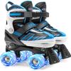 ECOO Roller Skates for Girls Boys Ages 4-12, Toddler Kids 4 Size Adjustable Light up Wheels Beginner Skates (Blue, Small-Little Kids(11j-13j US) view 1