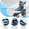 ECOO Roller Skates for Girls Boys Ages 4-12, Toddler Kids 4 Size Adjustable Light up Wheels Beginner Skates (Blue, Small-Little Kids(11j-13j US) view 4