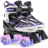 ECOO Roller Skates for Girls Boys Ages 4-12, Toddler Kids 4 Size Adjustable Light up Wheels Beginner Skates (Purple, Small-Little Kids(11j-13j US) view 1