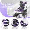ECOO Roller Skates for Girls Boys Ages 4-12, Toddler Kids 4 Size Adjustable Light up Wheels Beginner Skates (Purple, Small-Little Kids(11j-13j US) view 2
