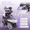 ECOO Roller Skates for Girls Boys Ages 4-12, Toddler Kids 4 Size Adjustable Light up Wheels Beginner Skates (Purple, Small-Little Kids(11j-13j US) view 3