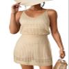 Dokotoo Women's Swimwear Cover Ups 2026 Summer Scoop Neck Sleeveless Bathing Suit Crochet Hollow Out Spaghetti Straps Resort Wear Outfits Beach Dresses for Women Apricot XX-Large view 1