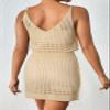 Dokotoo Women's Swimwear Cover Ups 2026 Summer Scoop Neck Sleeveless Bathing Suit Crochet Hollow Out Spaghetti Straps Resort Wear Outfits Beach Dresses for Women Apricot XX-Large view 2