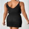 Dokotoo Swimsuit Women Cover Up 2026 Summer Casual Scoop Neck Sleeveless Crochet Hollow Out Womens Spaghetti Straps Knit Dress Beach Clothes Swimwear Hawaiian Shirt Dresses Black Large view 2