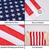 2Pcs Universal Boat Flag Marine 16"x24" with 4 Boat Flag Pole Kits USA Flag with 50 Embroidered Stars American Flag view 2