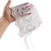 Baby Girl Bonnet Eyelet Lace Cotton Christening Bonnet Toddler Handmade Beanie Sun Protection Hat (Rose, 3-9M) view 2