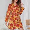 Italian Pepperoni Pizza Soft Womens Robe Lightweight Sleepwear Long Sleeves Short Bathrobe Loungewear L view 2