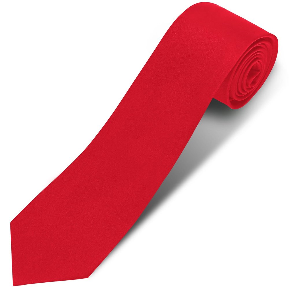 Puistr Men's Ties Solid Pure Color 3.15" (8CM) Necktie Plain Formal Red Ties For Men