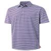 M MAELREG Golf Polo Shirts for Men Short Sleeve Dry Fit Striped Casual Collared Moisture Wicking Men's Golf Shirts Purple White view 1