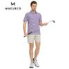 M MAELREG Golf Polo Shirts for Men Short Sleeve Dry Fit Striped Casual Collared Moisture Wicking Men's Golf Shirts Purple White view 2