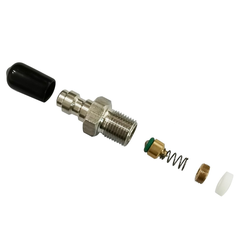 Aopkeo 8mm Fill Nipple Male Quick Disconnect Valve with One Way Foster Stainless Steel for Paintball Airsoft PCP Diving Mountaineering (M10*1 Thread)